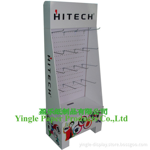 SGS Approved, Electronic Products Cardboard Display with Hooks (FD-257YL)